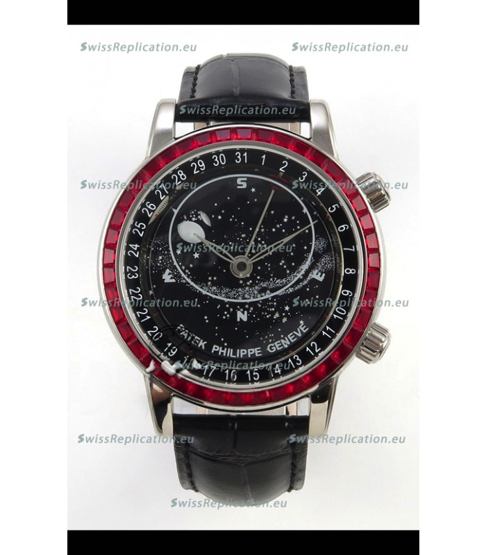 Patek Philippe Grand Complications 6102 Black Dial Red Diamonds Swiss Replica Watch 