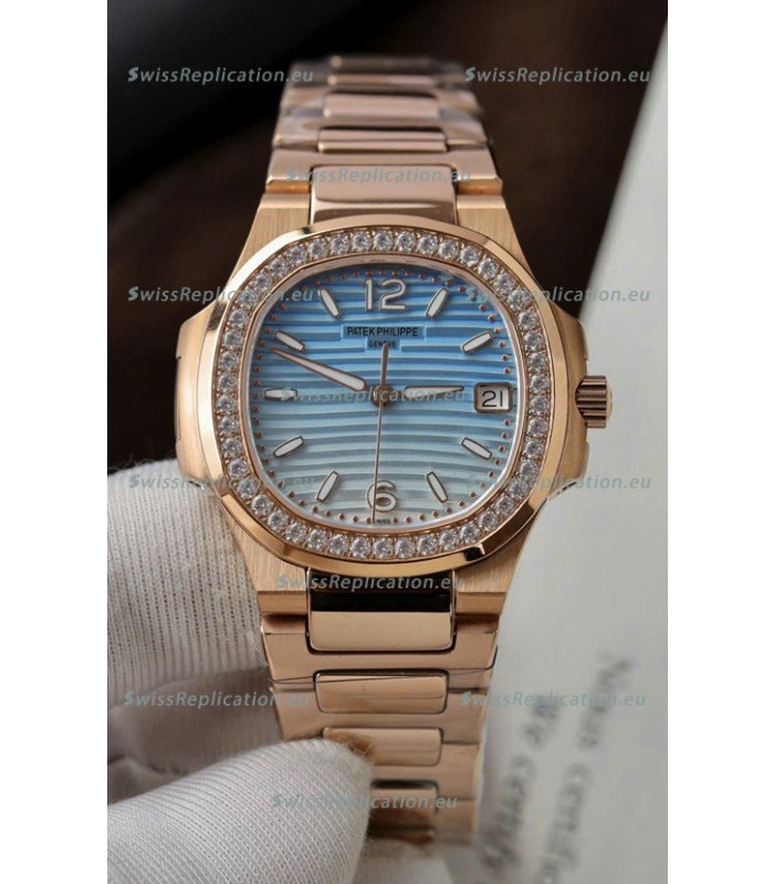 Patek Philippe 7010G Gradient Blue and White Dial Swiss Quartz Replica Watch