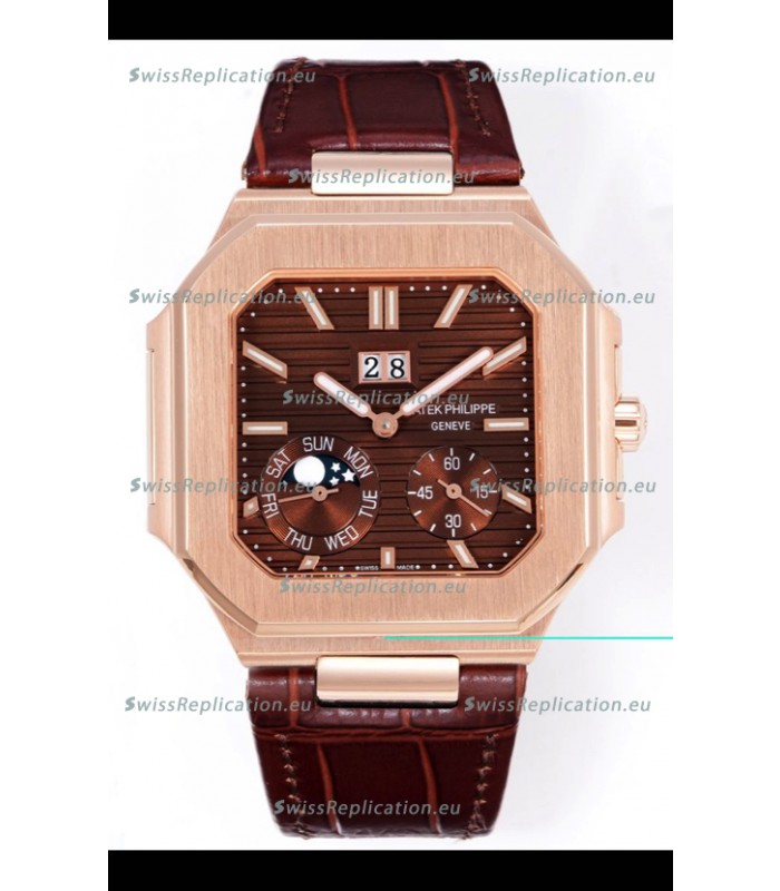 Patek Philippe Cubitus 5822 Rose Gold Casing Brown Dial Swiss Replica Watch