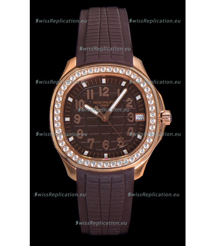 Patek Philippe Super Clone Aquanaut Rose Gold Brown Dial 38.5MM Watch 