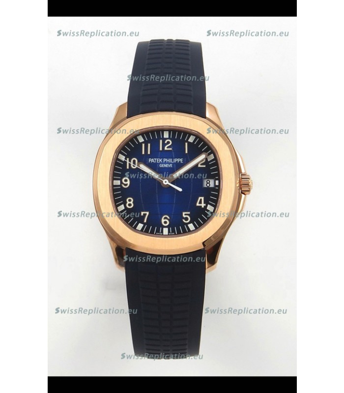 Patek Philippe Super Clone Aquanaut 5167 SC330 Movement 904L Rose Gold Blue Dial Watch 