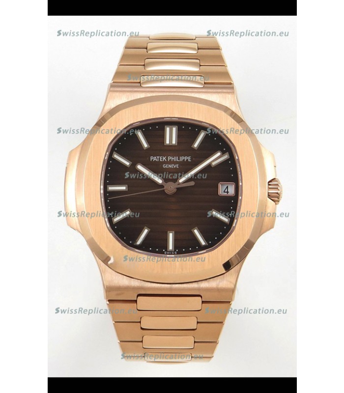 Patek Philippe Super Clone Nautilus 5711/1R-001 in Rose Gold Brown Dial