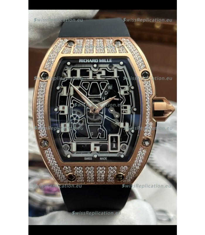 Richard Mille RM67-01 Rose Gold Mossanites Casing 1:1 Swiss Replica Watch