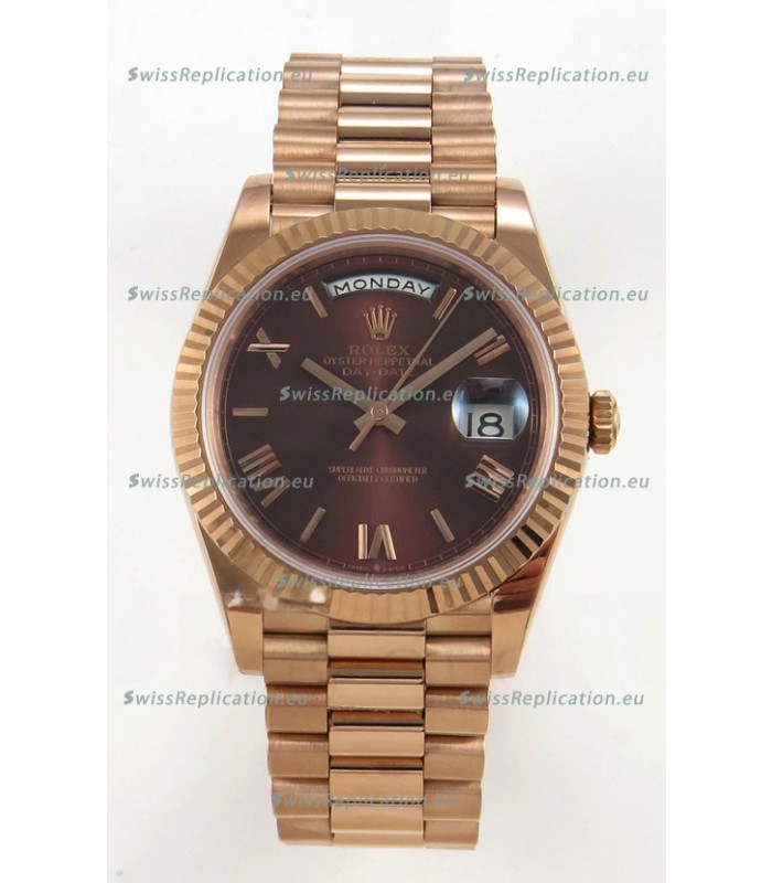 Rolex Day Date Super Clone Brown Dial 40MM 220 Grams Swiss Replica watch 