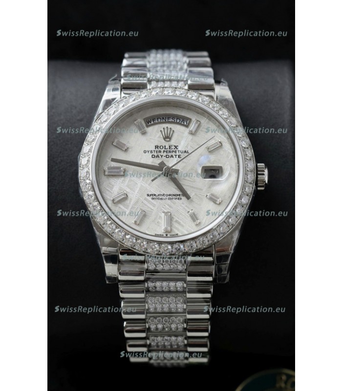 Rolex Day Date Presidential Stainless Steel Meteorite Dial Watch 40MM - 1:1 Mirror Quality