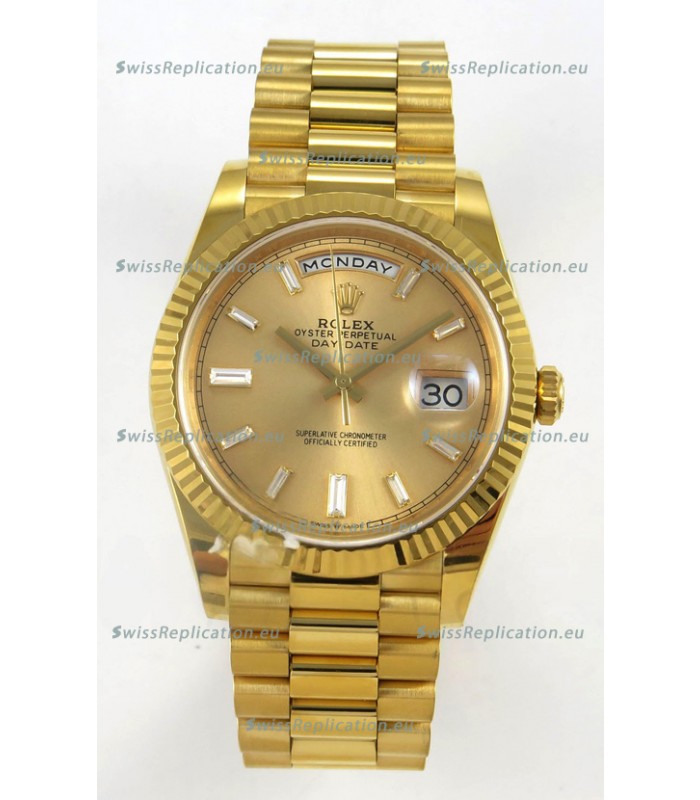 Rolex Day Date Super Clone Gold Dial 40MM 220 Grams Swiss Replica watch 