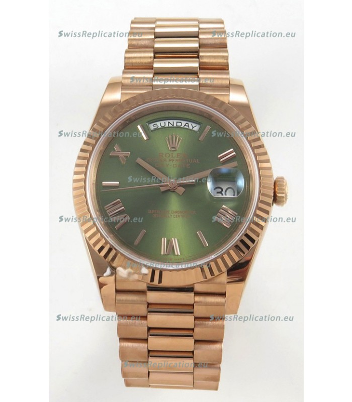 Rolex Day Date Super Clone Green Dial 40MM 220 Grams Swiss Replica watch 
