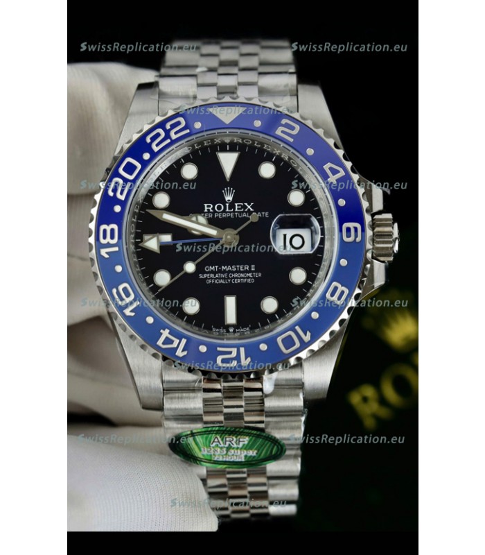 Rolex GMT Masters Super Clone Custom Ceramic Bezel Black Dial Watch 