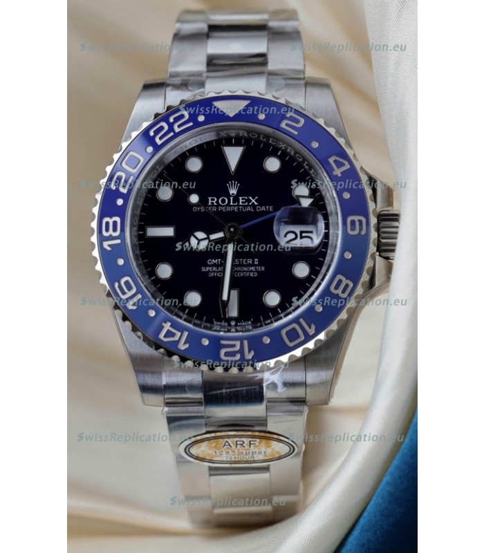 Rolex GMT Masters Super Clone Custom Ceramic Bezel Black Dial Watch 