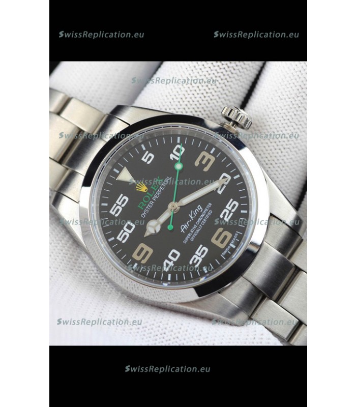 Rolex Air King Japanese Movement Replica Watch in Stainless Steel Black Dial 40MM
