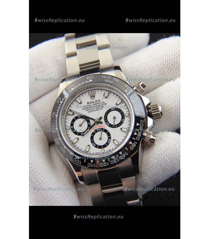 Rolex Daytona Japanese Movement Replica Watch in White Dial - Ceramic Bezel 