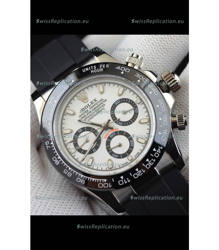 Rolex Daytona Japanese Movement Steel Casing Replica Watch in White Dial