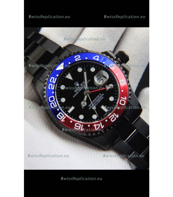 Rolex GMT Masters II Japanese Movement Replica Watch in PVD Casing 