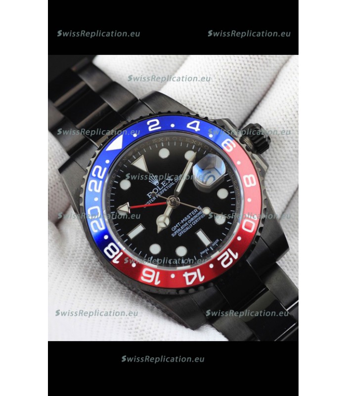 Rolex GMT Masters II Japanese Movement Replica Watch in PVD Casing 