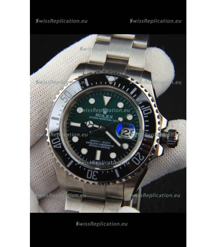Rolex Sea Dweller Japanese Movement Replica Watch Green Dial 43MM