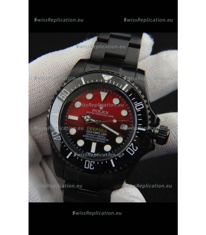 Rolex Sea Dweller Japanese Movement Replica Watch Red Dial 44MM