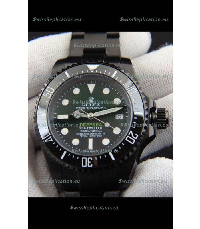 Rolex Sea Dweller Japanese Movement Replica Watch Green Dial 44MM