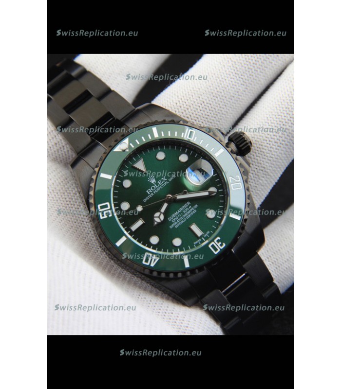 Rolex Submariner Japanese Replica Watch in PVD Coating Green Dial 