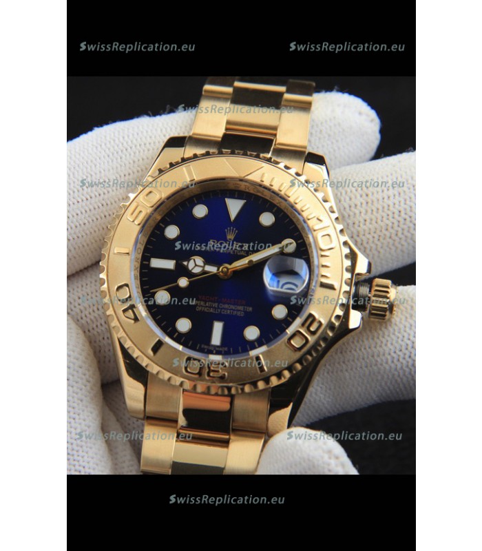 Rolex Yachtmaster Japanese Movement Watch in Gold Casing - Blue dial 37MM
