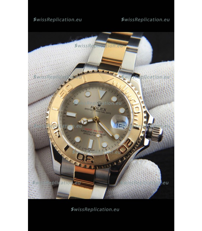 Rolex Yachtmaster Japanese Movement Watch in Two Tone Gold Casing - Gold dial 37MM