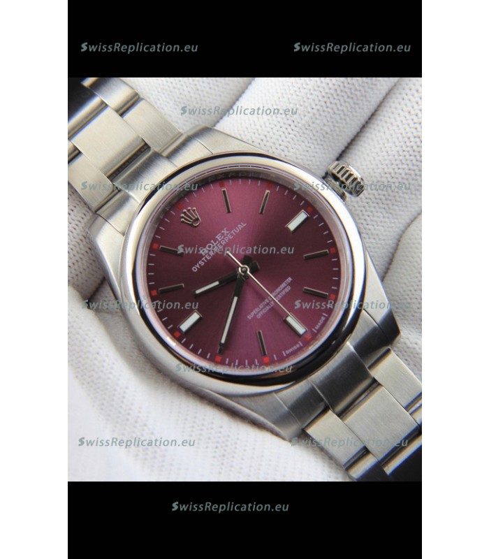 Rolex Oyster Perpetual Japanese Movement Replica Watch 39MM - Burgundy Dial
