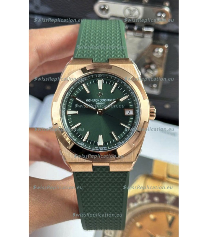 Vacheron Constantin Super Clone Overseas Edition Rose Gold Casing Rubber Strap