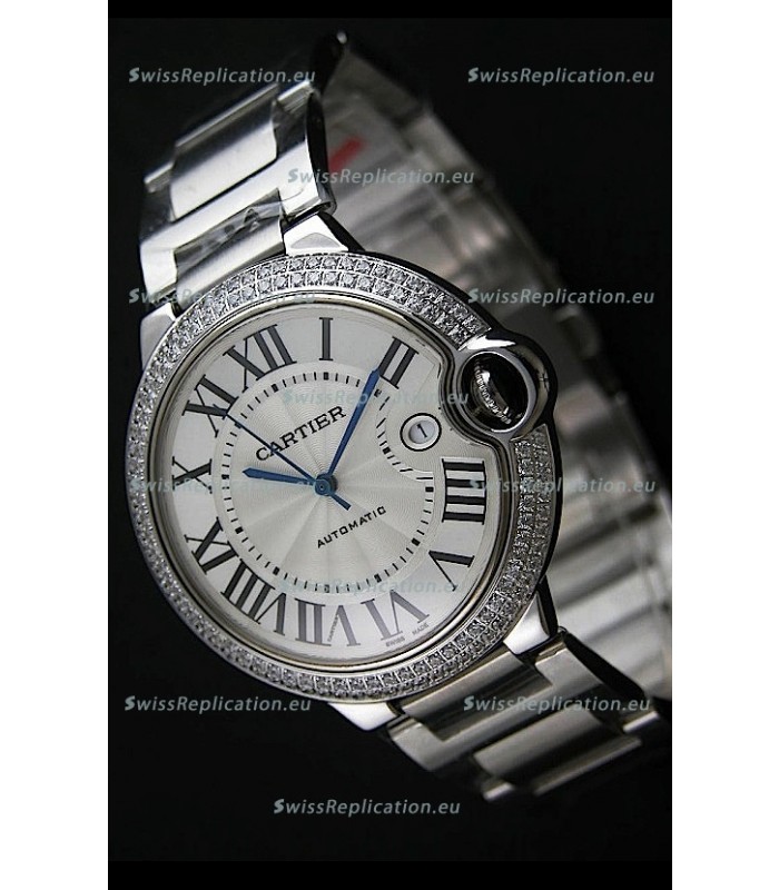 Cartier Ballon Bleu Swiss Replica Automatic Watch in White Dial