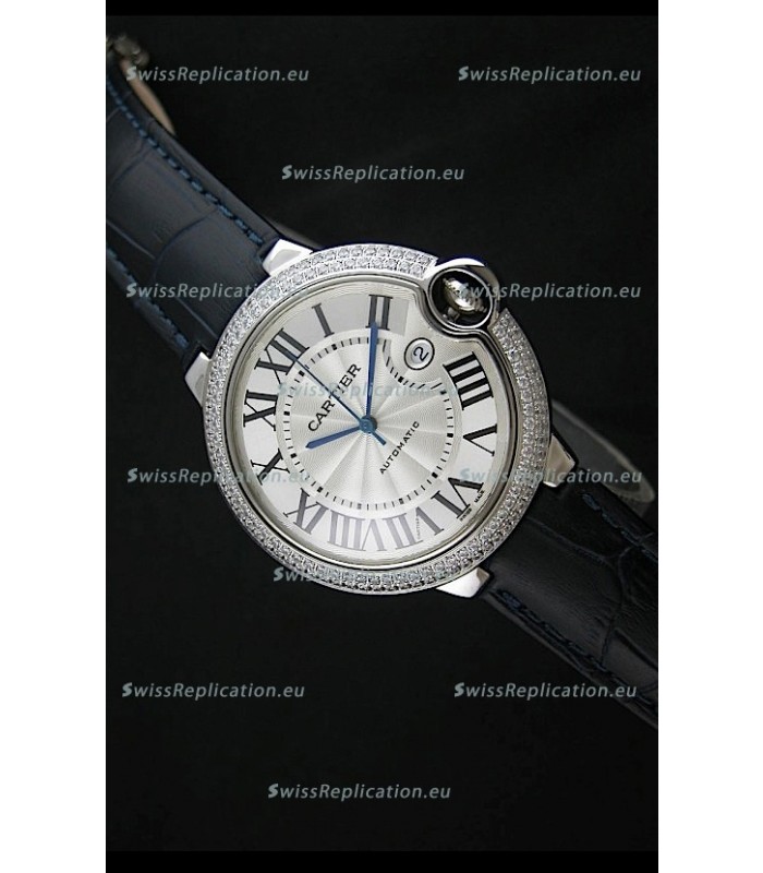 Cartier Balon de Swiss Replica Automatic Watch in White Dial