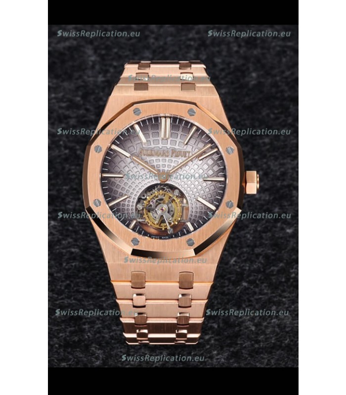 Audemars Piguet Royal Oak Flying Tourbillon 41mm in 904L Rose Gold with Grey Dial