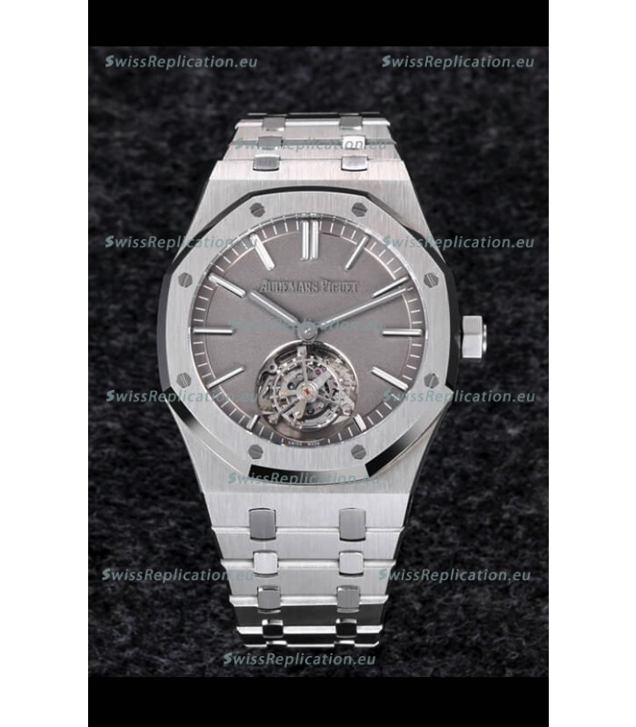 Audemars Piguet Royal Oak Tourbillon 41mm Blue Dial in 904L Casing - Sandblasted Smoked Grey Dial
