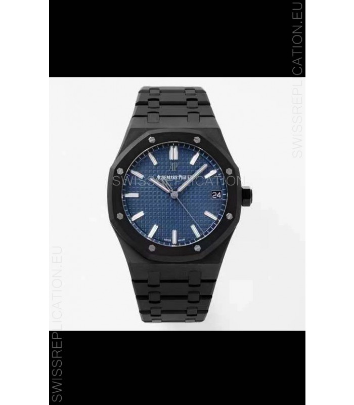 Audemars Piguet Royal Oak PVD Coated Swiss Replica Watch 3120 Swiss Movement - Blue Dial 