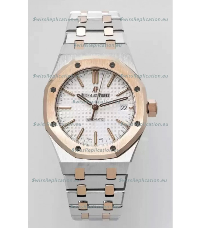 Audemars Piguet Royal Oak 37MM Two Tone White Dial Watch in 3120 Movement - 1:1 Mirror Replica