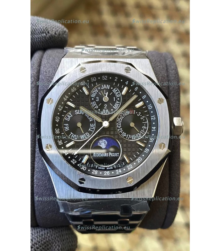 Audemars Piguet Royal Oak Perpetual Calendar Swiss Replica 904L Steel in Black Dial 
