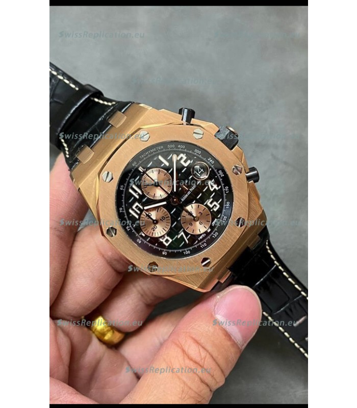 Audemars Piguet Royal Oak Offshore Black Dial Chronograph 1:1 Mirror Replica Watch - 904L Steel