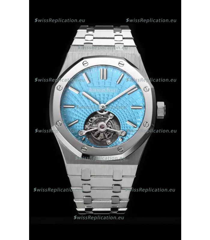 Audemars Piguet Royal Oak Tourbillon 41mm in 904L Casing - Tiffany Blue Tapisserie Dial 1:1 Ultimate Replica