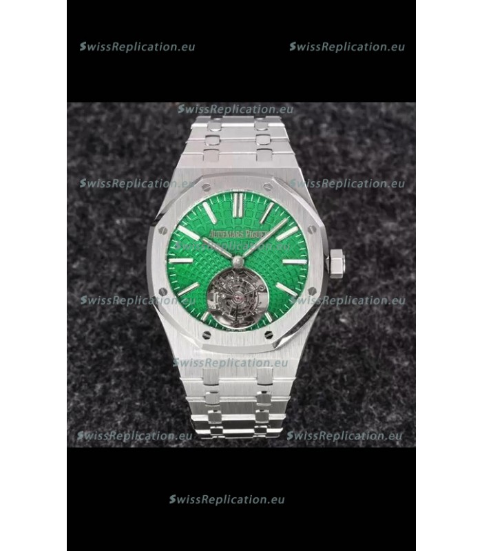 Audemars Piguet Royal Oak Flying Tourbillon 41mm Green Dial in 904L Casing - Green Tapisserie Dial