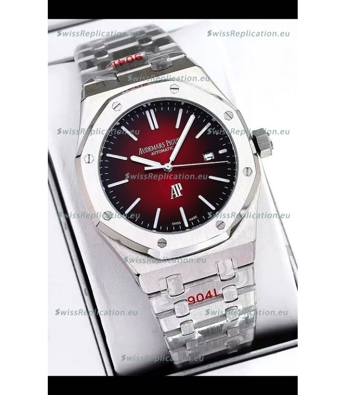 Audemars Piguet Royal Oak Jumbo Extra Thin Edition Watch in Red Dial - 39MM in 904L Steel Case