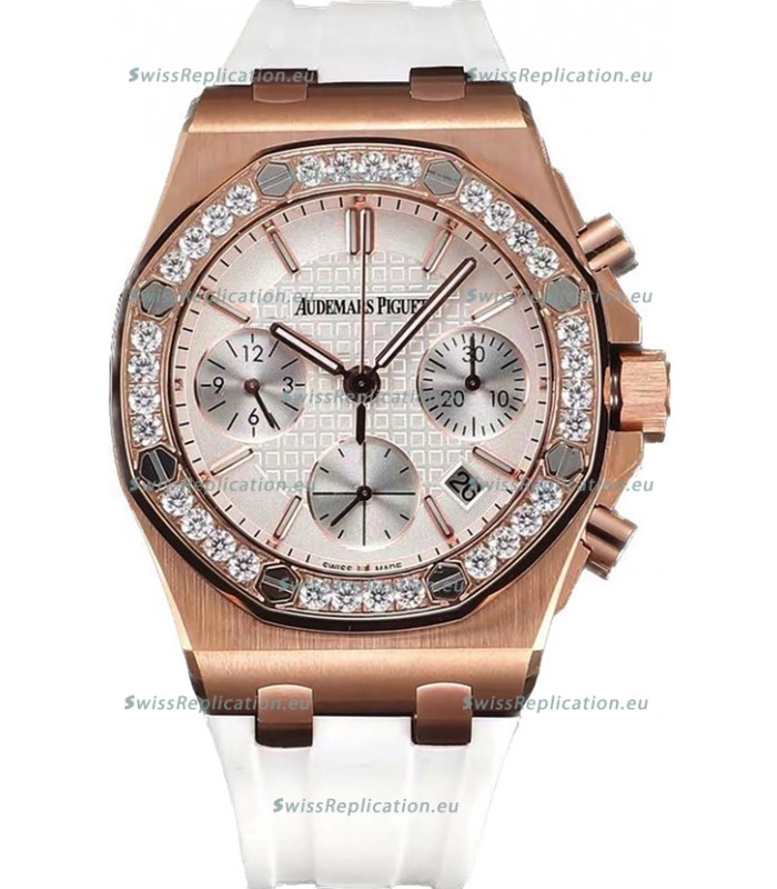 Audemars Piguet Royal Oak Offshore Rose Gold White Dial Chronograph 37MM - Swiss Replica Watch 
