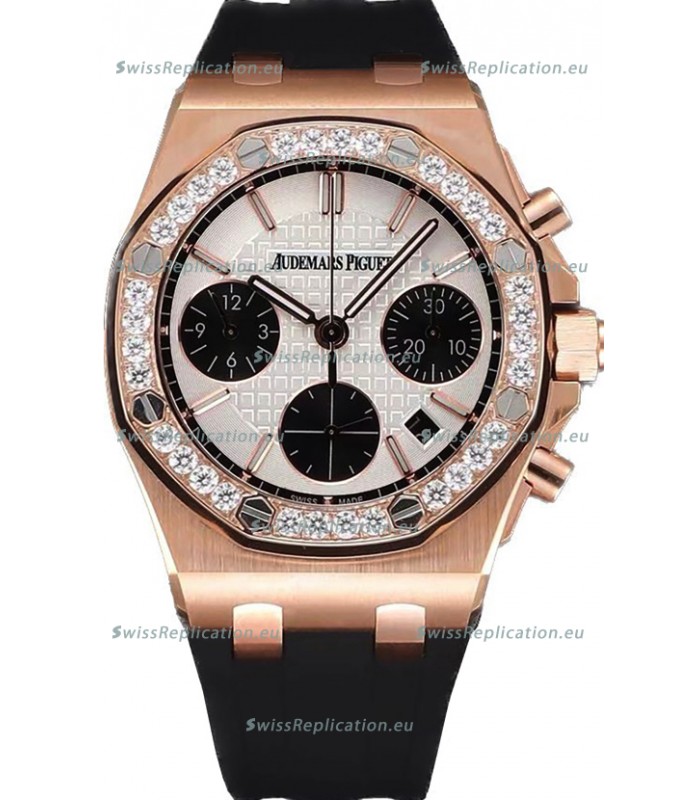 Audemars Piguet Royal Oak Offshore Rose Gold White Dial Chronograph 37MM - Swiss Replica Watch 