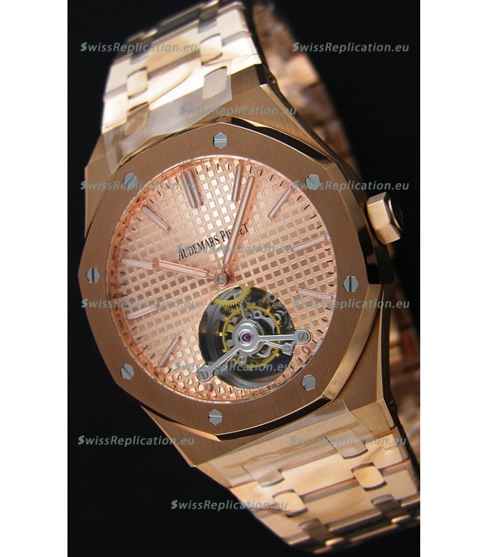 Audemars Piguet Royal Oak Tourbillon 41mm Extra-Thin Pink Gold Dial Watch 