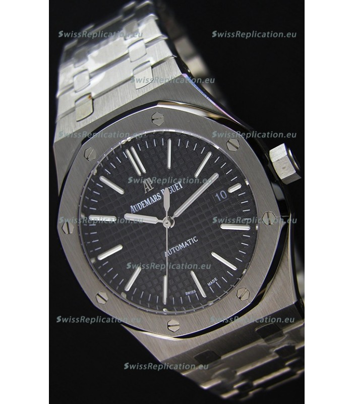 Audemars Piguet Royal Oak 41MM Black Dial Steel Strap - 1:1 Mirror Ultimate Edition