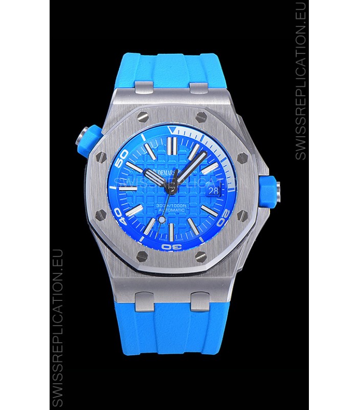 Audemars Piguet Royal Oak Diver Swiss Replica Watch Light Blue Dial 1:1 Quality 3120 Movement 904L Steel 
