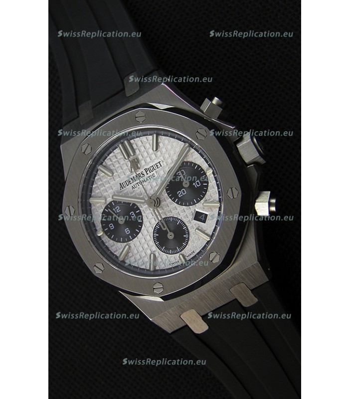 Audemars Piguet Royal Oak Chronograph White Dial Rubber Strap Swiss Replica Watch 