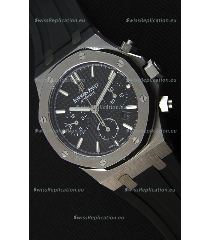Audemars Piguet Royal Oak Chronograph Black Dial Rubber Strap Swiss Replica Watch 