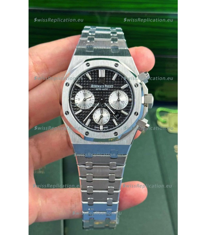 Audemars Piguet Royal Oak Chronograph Black Dial Steel Strap Swiss Replica Watch