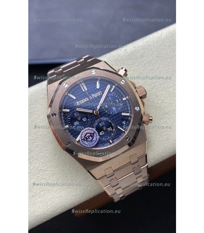 Audemars Piguet Royal Oak Super Clone - Blue Dial Rose Gold Casing 41MM
