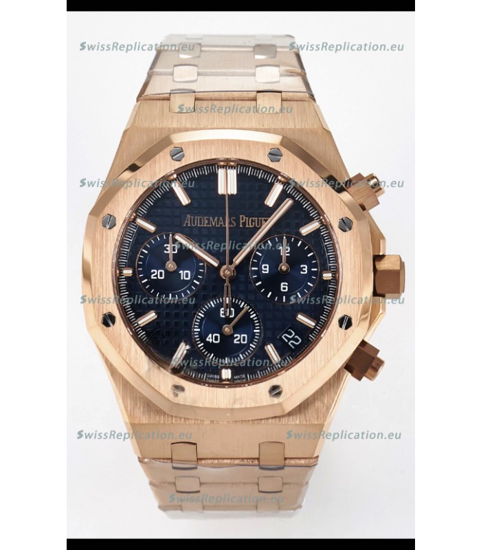 Audemars Piguet Royal Oak Super Clone - Black Dial Rose Gold Casing 41MM