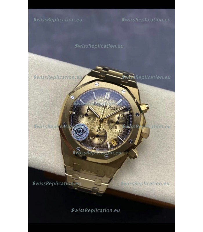 Audemars Piguet Royal Oak Super Clone - Rose Gold Casing Gold Dial in 41MM
