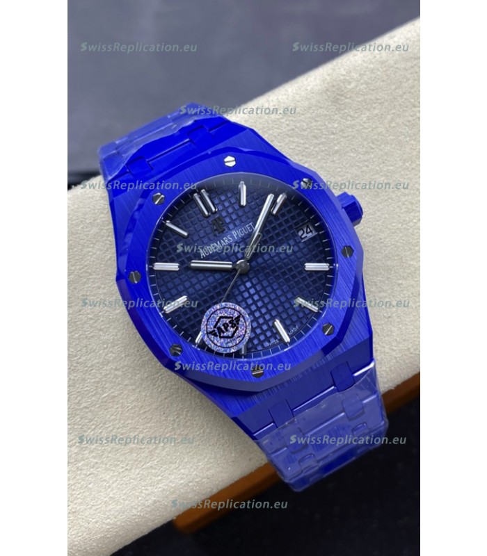 Audemars Piguet Royal Oak 15500 Blue Ceramic Casing Super Clone Replica Watch Blue Dial
