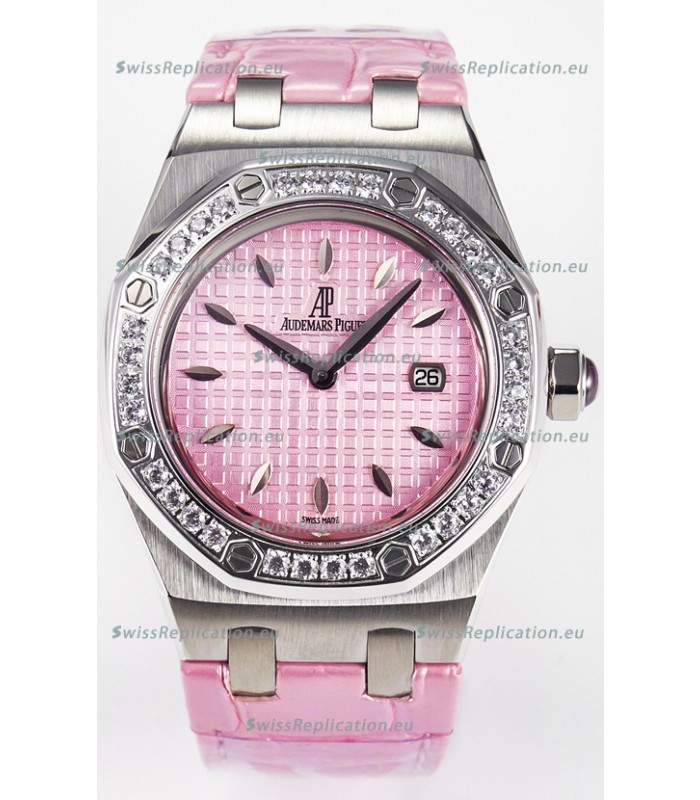 Audemars Piguet Royal Oak 33MM 904L Steel Quartz Pink Dial Swiss Replica Watch 